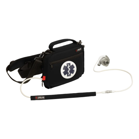 Hochwertige, wasserabweisende LVAD‑Tasche aus Kodura für HeartMate II/III. Mit Innenfächern für Batterien und Controller, sicher