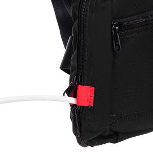 Hochwertige, wasserabweisende LVAD‑Tasche aus Kodura für HeartMate II/III. Mit Innenfächern für Batterien und Controller, sicher
