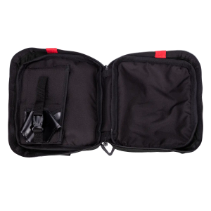 Hochwertige, wasserabweisende LVAD‑Tasche aus Kodura für HeartMate II/III. Mit Innenfächern für Batterien und Controller, sicher
